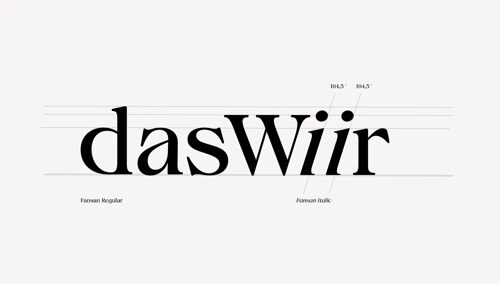 Wortmarke „dasWiir“ mit Konstruktionslinien