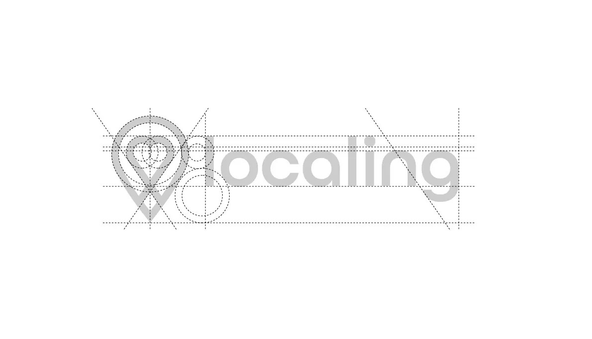 Construction drawing of the “localing” logo